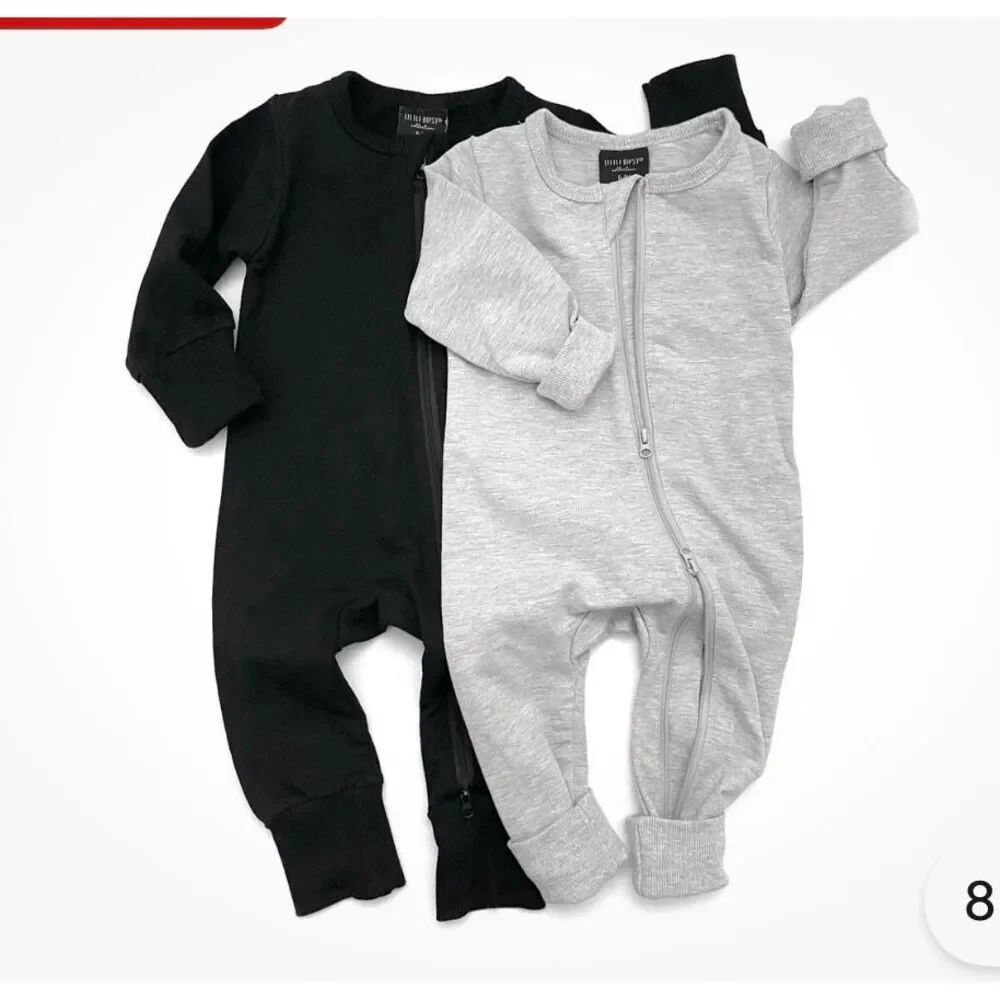 Little Bipsy cotton footie bundle size 18-24 month black and grey